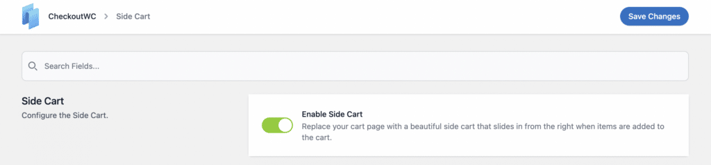 Enable side cart