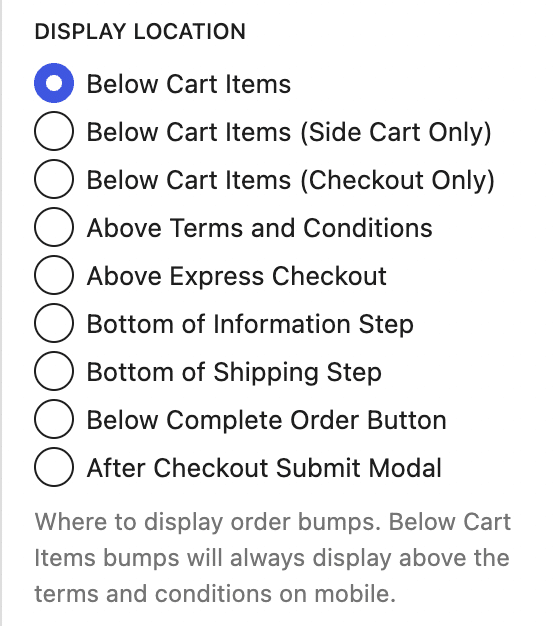 WooCommerce Order Bumps: CheckoutWC order bumps display location