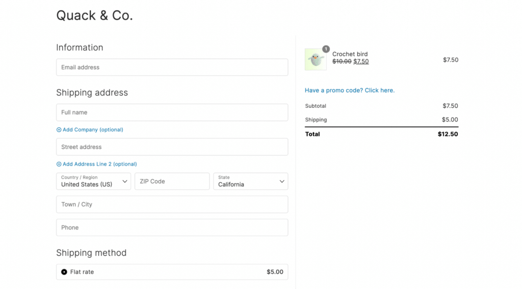 WooCommerce cart abandonment recovery: CheckoutWC one page checkout example