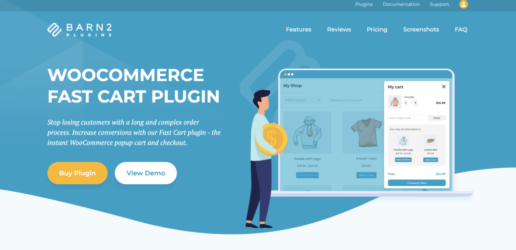 Customize WooCommerce one page checkout: Barn2 WooCommerce Fast Cart plugin