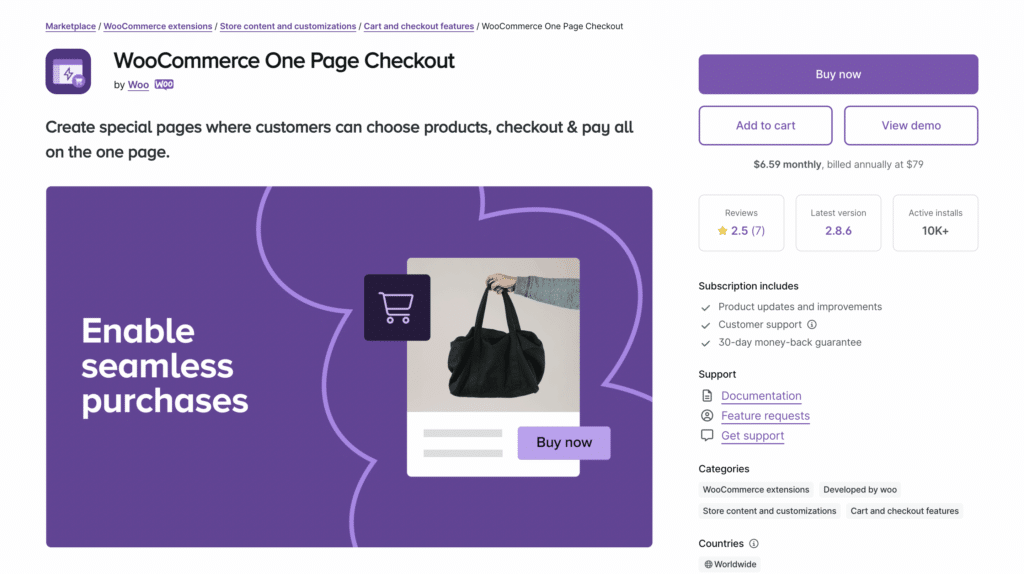 Customize WooCommerce one page checkout: Woo One Page Checkout plugin