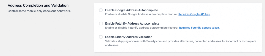 CheckoutWC Address Completion and Validation