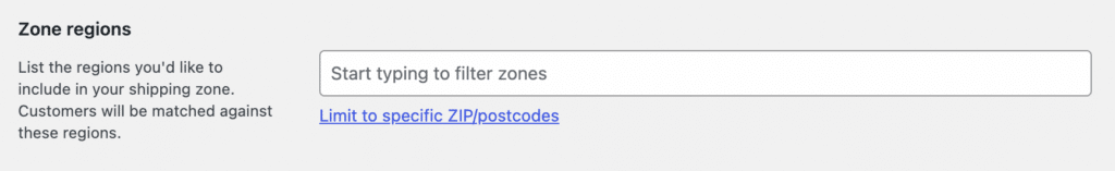 Limit to specific ZIP/postcodes