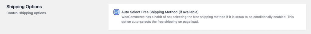 Shipping options