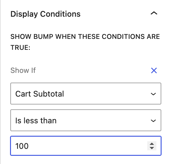 Order value conditions