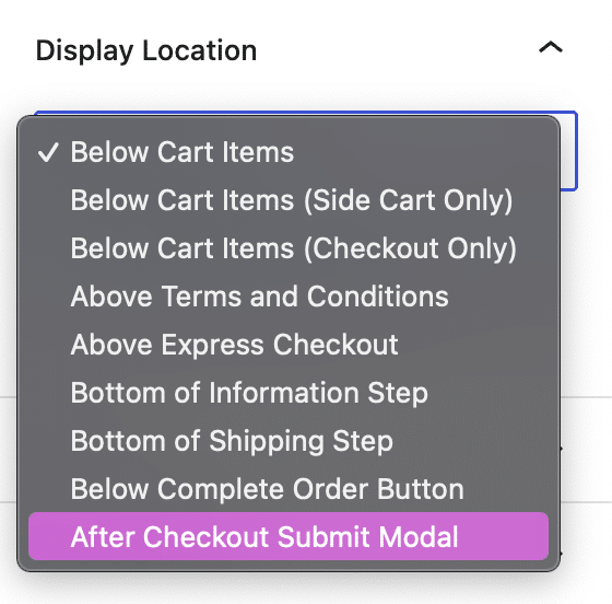 Display location