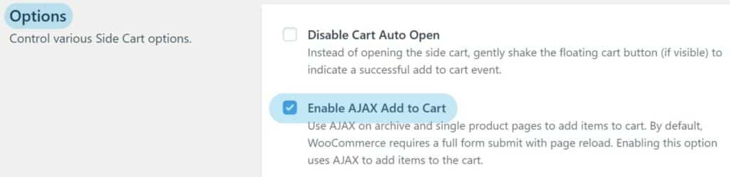 Enable AJAX Add to Cart